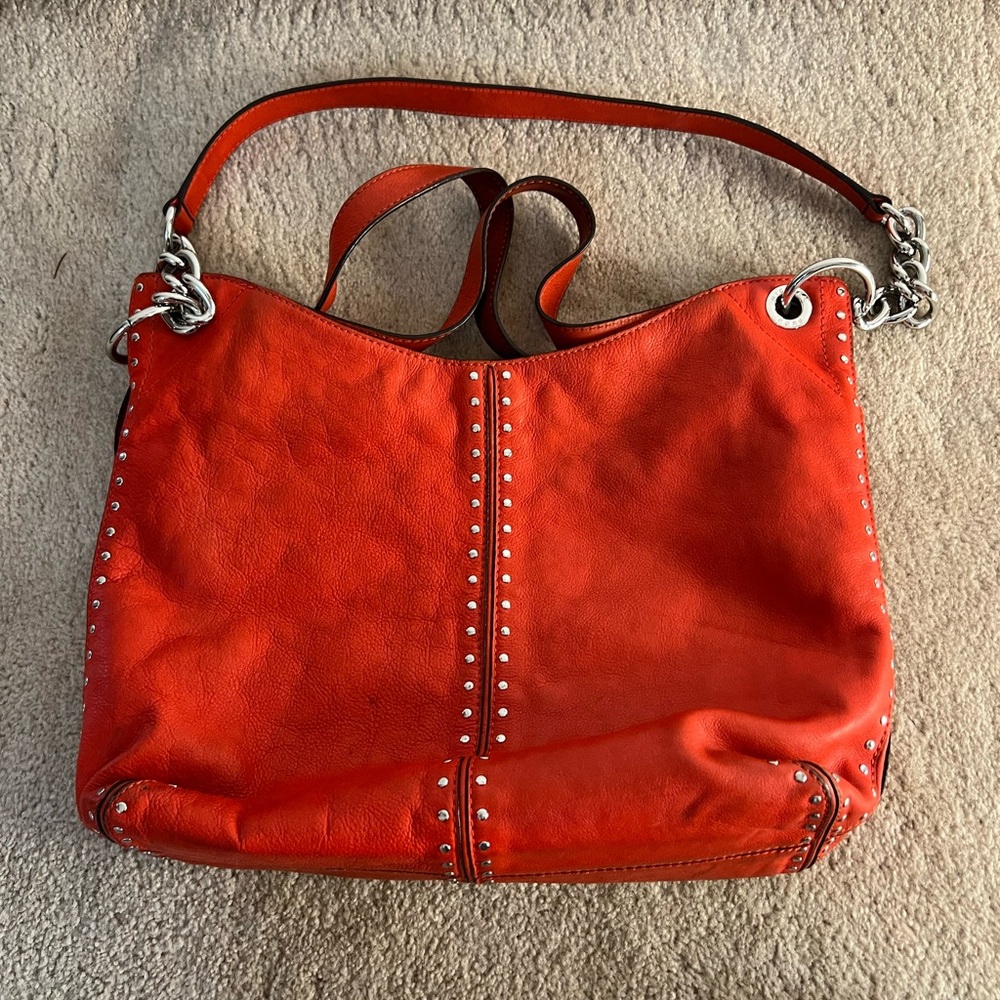 Michael Kors Orange Leather Shoulder Bag - Picture 5 of 15